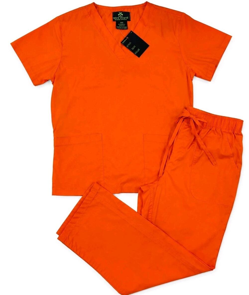 Natural Uniforms Orange Scrub Set XXS Prison Inmate Halloween Costume